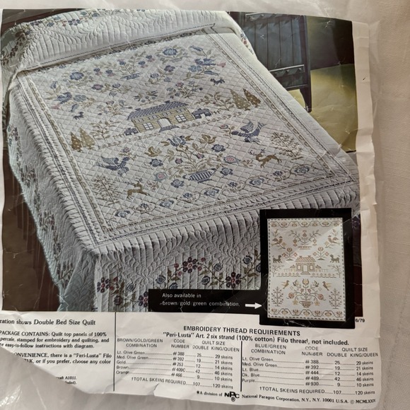 Paragon American Sampler Double Quilt Cross Stitch Stamp Embroidery READ‎